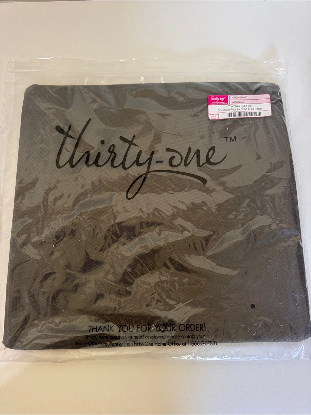 Thirty-One Your Way Cube Lid Brown